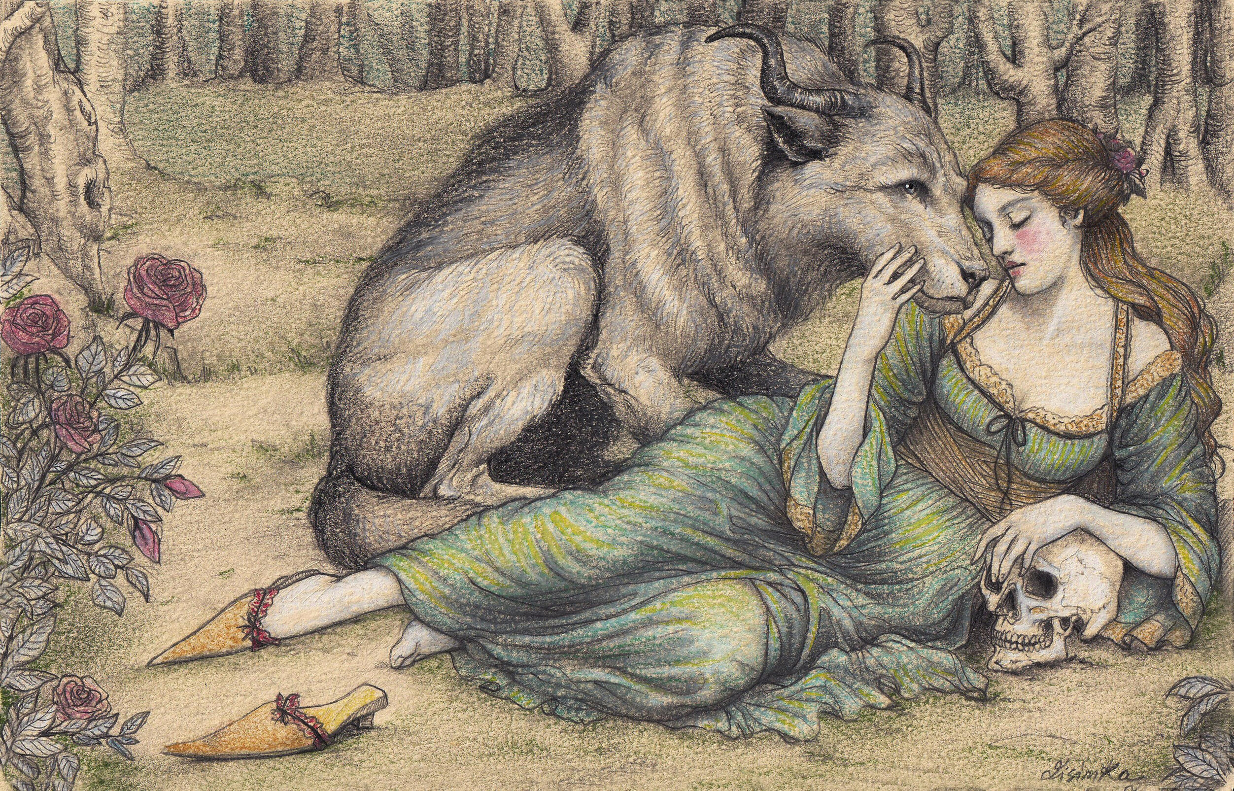 Beauty and the Beast - graphite+carbothello